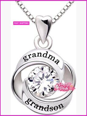 Sterling Silver Love Heart Cubic Zirconia Pendant Necklace